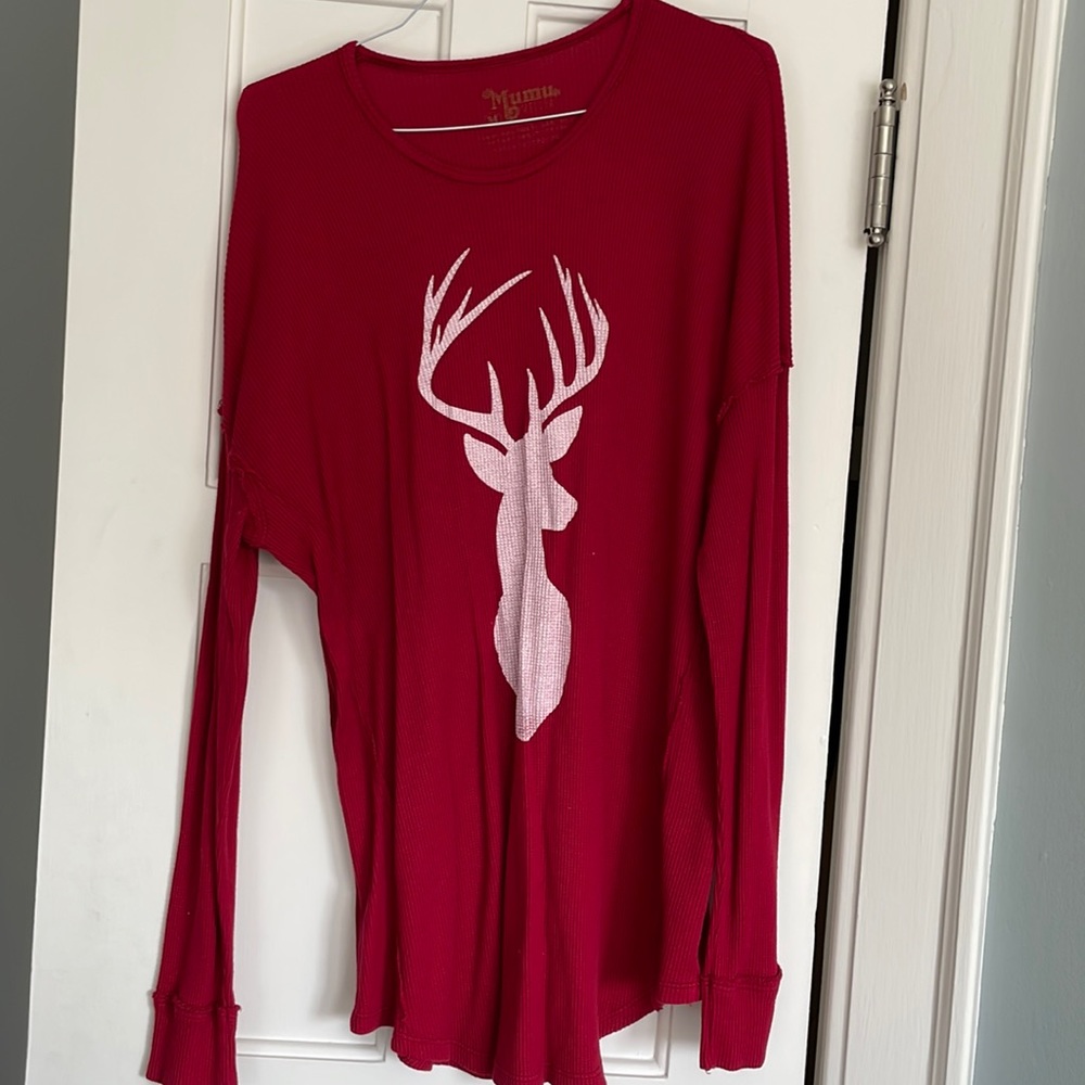 Red Show me your mumu deer sweater